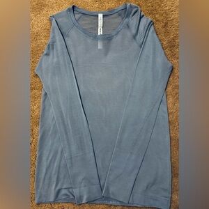 Lululemon Slate Blue Long Sleeve Swiftly Hip Length